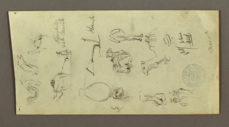 Desenho, Estudos de figuras e camelos, 4 de março, possivelmente 1868