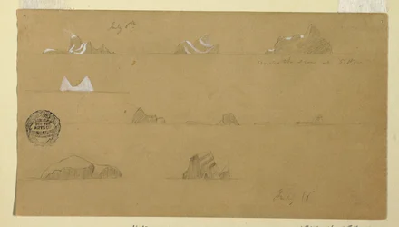Desenho, Icebergues flutuantes, 6 e 16 de julho de 1859