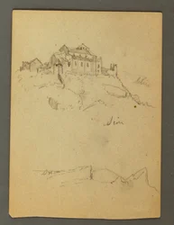 Desenho, Fortificação de falésias, Sion, Vale do Ródano, possivelmente 1868