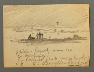 Desenho, Fortificação de falésias, Sion, Vale do Ródano, possivelmente 1868