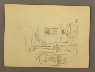 Desenho, Fragmento de uma Colunata, Fonte, possivelmente 1868-69