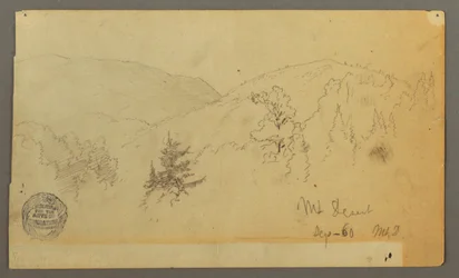 Desenho, Colinas com árvores, 1860