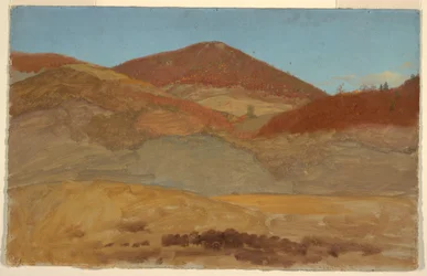 Desenho, Paisagem montanhosa, outono, 1870-80