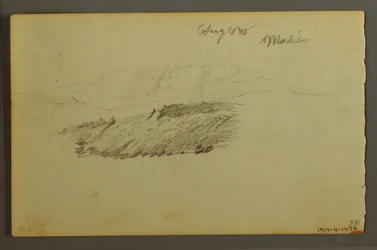 Desenho, Casa, barco à vela, planta, setembro de 1844