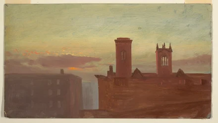 Desenho, Housetops/Hudson, ca. 1867