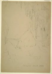 Desenho, Gelo, Cataratas do Niágara, 20 de março de 1856