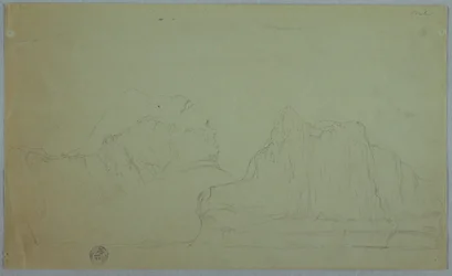 Desenho, Icebergue com dois picos, junho ou julho de 1859