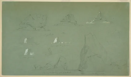 Desenho, Icebergs, 7 e 9 de julho de 1859