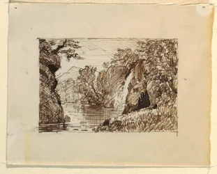 Desenho, Paisagem imaginária com, ca. 1870-73