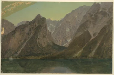 Desenho, Koenigseee, perto de Berchtesgadan, Baviera, 1868