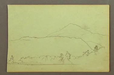 Desenho, Lago, cordilheira, possivelmente 1856