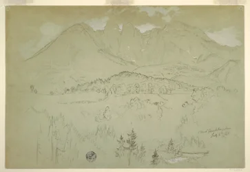 Desenho, Paisagem, Berchtesgaden, Baviera, 6 de julho de 1868
