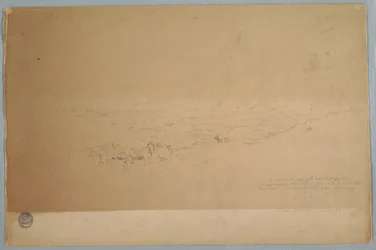 Desenho, Paisagem perto de Melgar, Colômbia, julho de 1853
