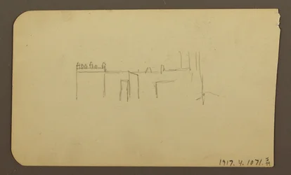 Desenho, Paisagem; Verso: Igreja, abril de 1885