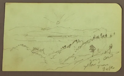 Desenho, Paisagem; Verso: Figura, Paisagem, 1883