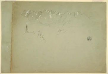 Desenho, Paisagem dos Alpes Austríacos, 1868