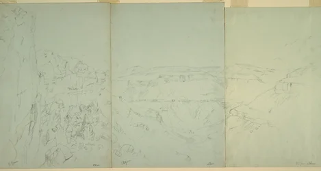 Desenho, Paisagem em El Yeman, 1868