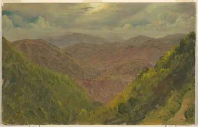 Desenho, Paisagem na Jamaica, Índias Ocidentais, maio-agosto de 1865