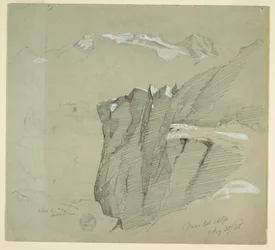 Desenho, Paisagem nos Alpes Berneses, 28 de agosto de 1868