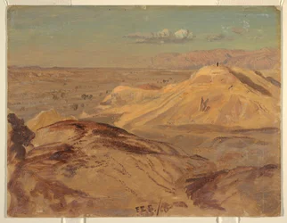 Desenho, Paisagem perto de Petra, fevereiro de 1868