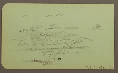 Desenho, Paisagem com Igreja; Verso: Paisagem, 1883