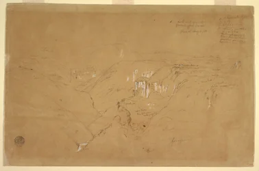 Desenho, Paisagem com o Monte Purese, Colômbia, 6 de agosto de 1853