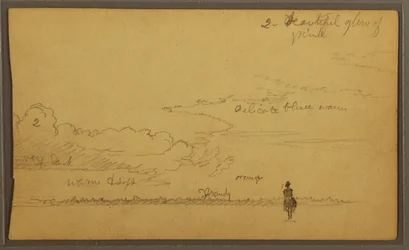 Desenho, Paisagem com figura, 1857
