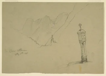 Desenho, Paisagens entre Golling e Abtenau, 5 de agosto de 1868