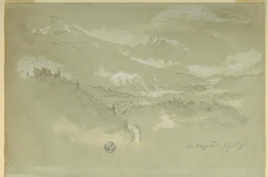 Desenho, Paisagens, bairro de Berchtesgaden, 1868