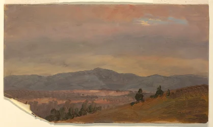 Desenho, Olhando para colinas distantes, Vale do Hudson, Nova Iorque, 1870-80