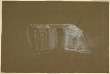 Desenho, Quedas Inferiores, Rio Genesee, Rochester, Nova Iorque, 1848