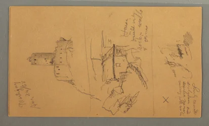 Desenho, Castelo Medieval, Cascata da Casa, 24 de agosto de 1868