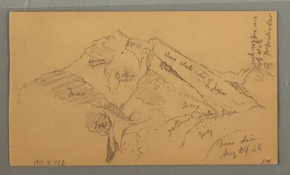 Desenho, Castelo Medieval, Cascata da Casa, 24 de agosto de 1868