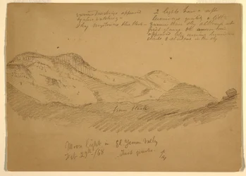 Desenho, Luar no vale de El Yumen, Arábia, 29 de fevereiro de 1868