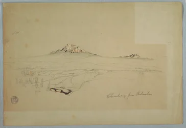 Desenho, Monte Chimborazo, vista de Riobamba, Equador, julho de 1857