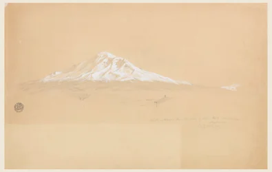 Desenho, Monte Chimborazo da casa de Pablo Bustamante, Riobamba, Equador, 14 de julho de 1857