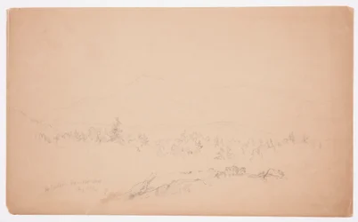 Desenho, "Mount Katahdin from the West" [Olhando para oeste em direção ao Monte Katahdin], agosto de 1852