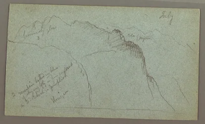 Desenho, Picos da Montanha, possivelmente em julho de 1868