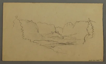 Desenho, Picos da montanha, Santuário à beira da estrada, agosto de 1868