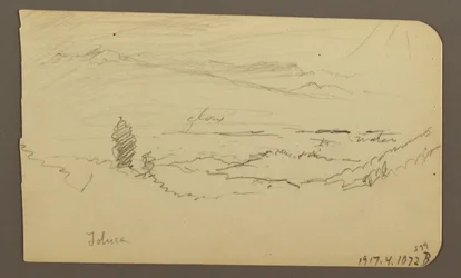 Desenho, Paisagem de montanha, Toluca; Verso: Montanha, Toluca, 20 de abril de 1885