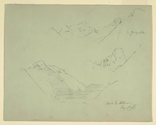Desenho, Montanhas perto de Abtenau, Salzkammergut, 5 de agosto de 1868