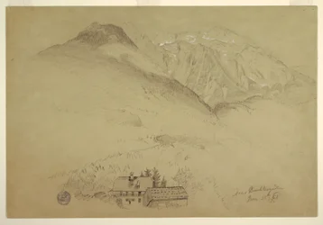 Desenho, montes Goell e Brett perto de Berchtesgarden, Baviera, 28 de junho de 1868