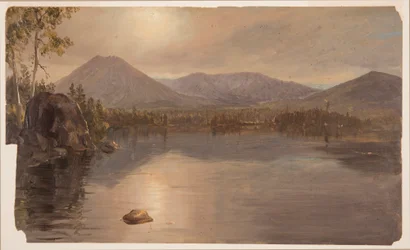 Desenho, montes Katahdin e Turner do lago Katahdin, Maine, 1855-60