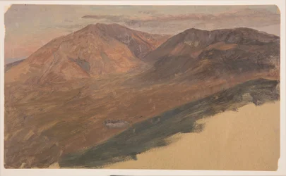 Desenho, Monte Katahdin e Turner à distância, 1860-78