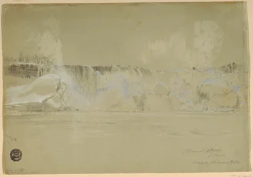 Desenho, Cataratas do Niágara na neve, a partir do noroeste, 20 de março de 1856