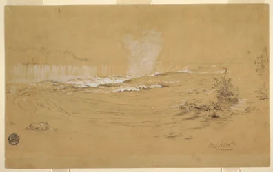 Desenho, Niagara: As Cataratas do Canadá e a Ilha das Cabras, outubro de 1856