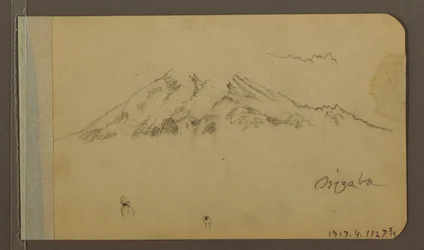 Desenho, Pico do Orizaba, figura; Verso: Planície e cadeias de montanhas, 1889