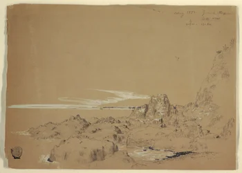 Desenho, Costa Rochosa, Grand Manan, Canadá, agosto de 1851