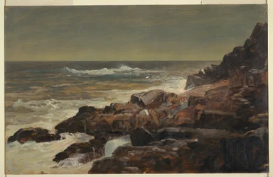 Desenho, Rocky Seashore, Maine, ca. 1860