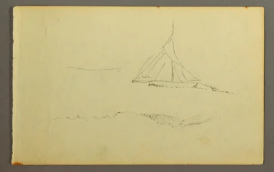 Desenho, Barco à vela visto de bombordo, 1845